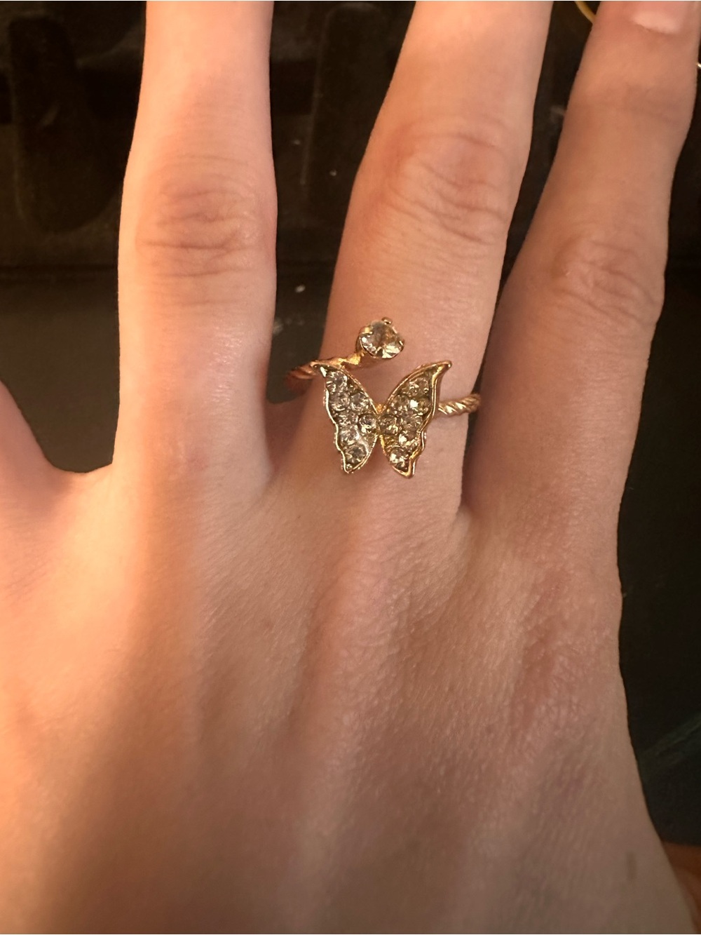 Gold Butterfly Open Ring - Women Jewelry